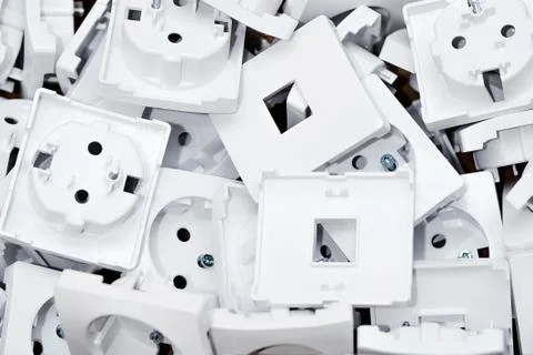 New white socket. Background, close up Stock Photos