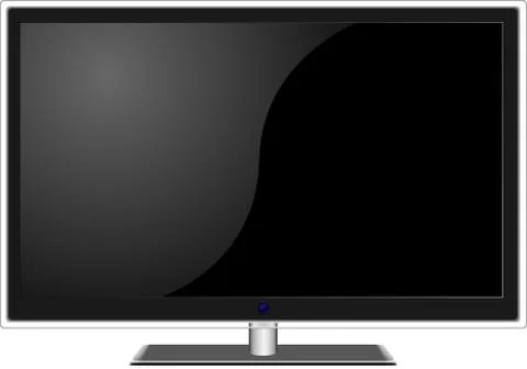 New widescreen TV set in elegant glass design  isolated on white background. Stock Illustration