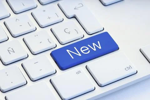 New word on blue computer Keyboard Key Stock Illustration