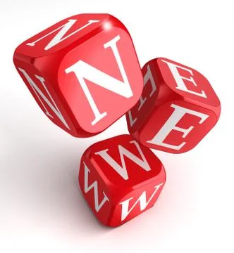 New word on red box dice Stock Illustration
