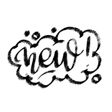 New word speech bubble icon symbol. Web design. Sticker design. Hand drawn .. Stock Illustration