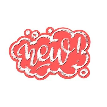 New word speech bubble icon symbol. Web design. Sticker design. Hand drawn .. Stock Illustration