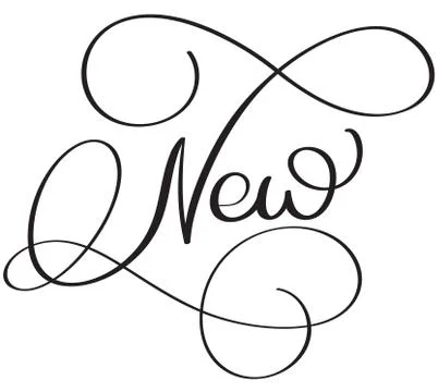 New word on white background. Hand drawn Calligraphy lettering Vector イラスト素材