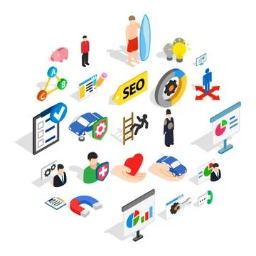 New workforce icons set, isometric style Illustrazione stock
