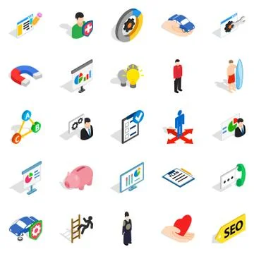 New workforce icons set, isometric style Illustrazione stock