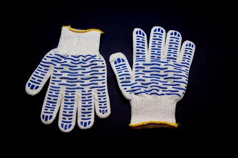 New working gloves with rubber protective layer Stock Photos