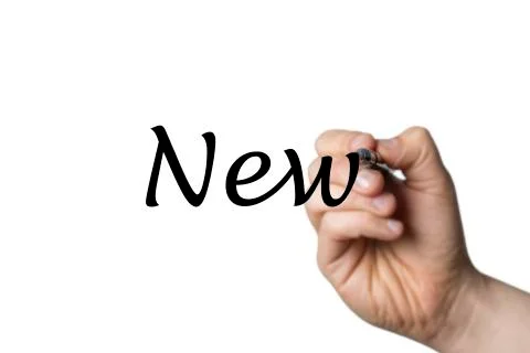 New written by a hand Stock Photos