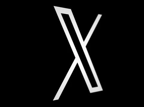 The new X logo that as of July 23, 2023 has replaced the historic Twitter log Stock Illustration