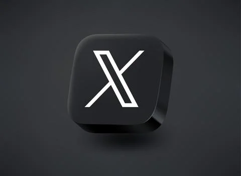 New X logotype of Twitter app. Vector 3d editorial illustration. TURKEY, FE.. Stock Illustration