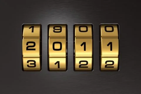 New Year 2011 code lock Stock Illustration