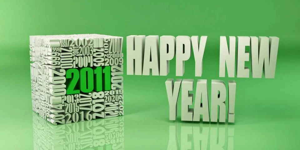 New year 2011. Cube consisting of the numbers. 3d New year 2011. Cube cons... Stock Photos