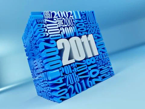 New year 2011. Cube consisting of the numbers. 3d New year 2011. Cube cons... Stock Photos