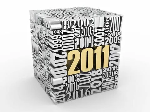New year 2011. Cube consisting of the numbers. 3d New year 2011. Cube cons... Stockfoto's