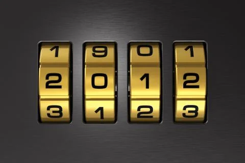 New Year 2012 code lock Stock Illustration
