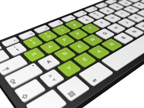 New year 2012 computer keyboard Stock Illustration