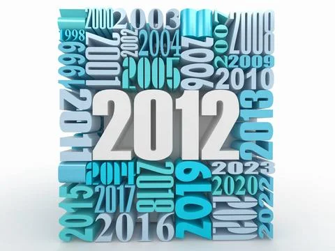 New year 2012. Cube consisting of the numbers. 3d New year 2012. Cube cons... Stock Photos