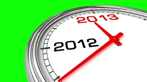 New Year 2013 Clock (Green Screen) Video stock 12284502