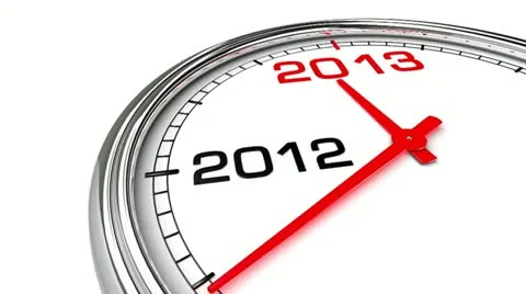 New Year 2013 Clock (with Matte) Video stock 12321378