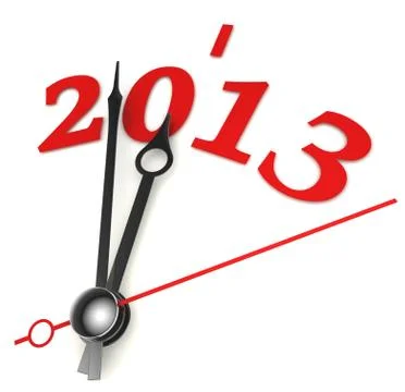 New year 2013 concept clock Illustrazione stock