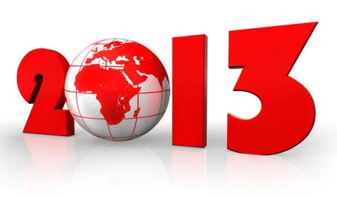 New year 2013 with globe Stock Illustration