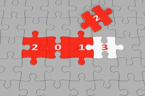 New Year 2013 made from puzzles Stock Illustration
