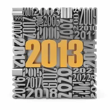 New year 2013.cube built from numbers. 3d Illustrazione stock