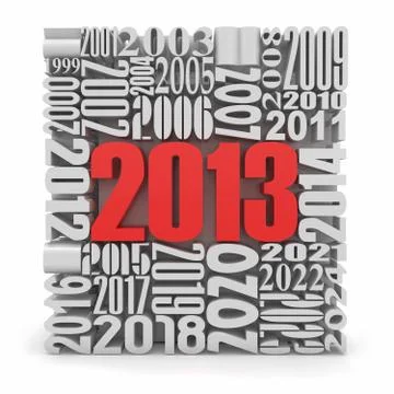New year 2013.cube built from numbers. 3d Stock Illustration