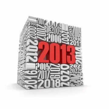 New year 2013.cube built from numbers. 3d Illustration