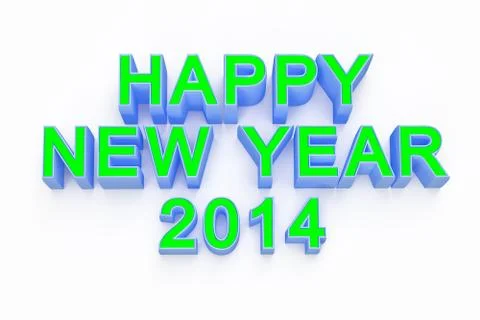 New year 2014 3d render Stock Illustration