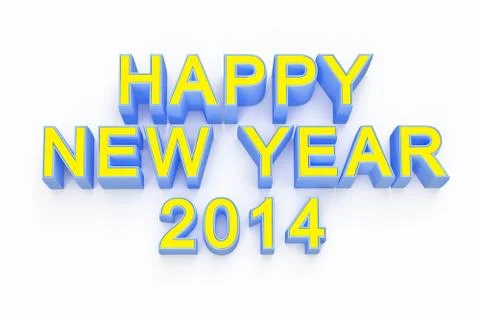 New year 2014 3d render Stock Illustration