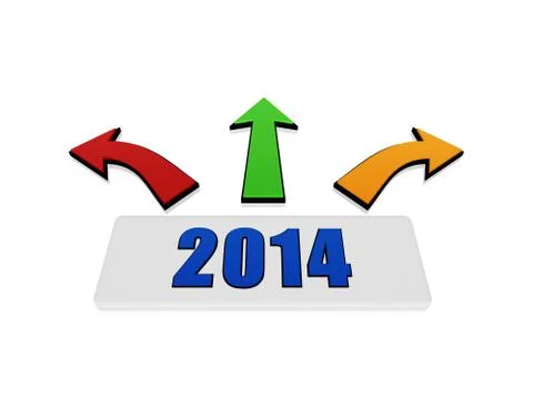 New year 2014 with arrows Stock Illustration