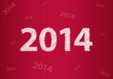 New year 2014 background with special sketch design Stock Illustration
