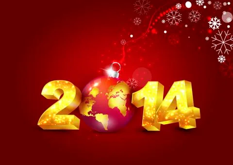 New year 2014 card Illustrazione stock