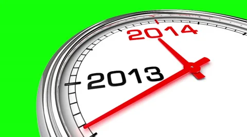 New Year 2014 Clock (Green Screen) 스톡 동영상 38107501