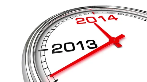 New Year 2014 Clock (with Matte) Stock-Footage 38107800