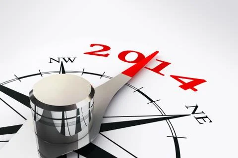 New year 2014 compass rose Stock Illustration