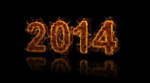 New Year 2014 Fire Effect (Loop) Stock Footage 33009294