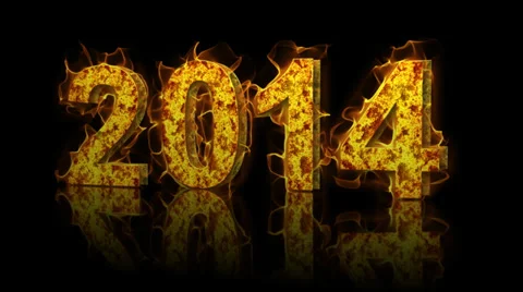New Year 2014 fire effect(loop) Stock Footage 32785136