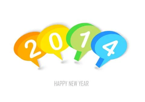 New year 2014 social network colors bubbles Stock Illustration