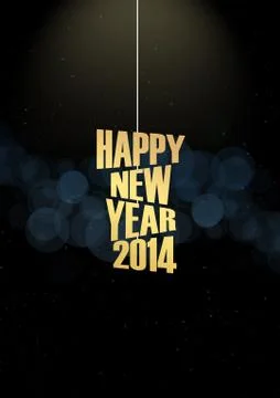 New year 2014 text lights effect Stock Illustration
