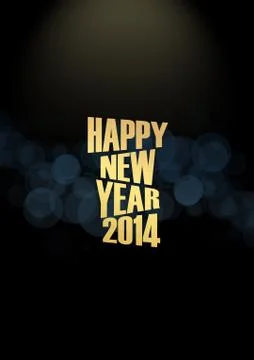 New year 2014 text lights effect Stock Illustration