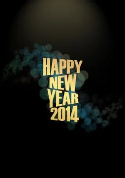 New year 2014 text lights effect Stock Illustration