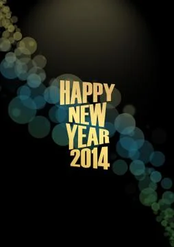 New year 2014 text lights effect Illustrazione stock