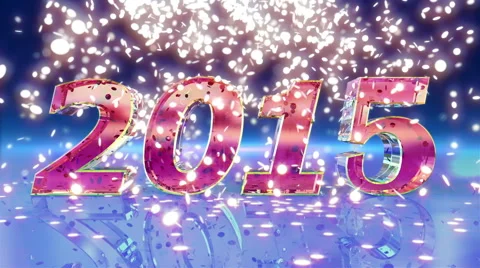 New Year 2015 animation Stockbeeldmateriaal 40852049