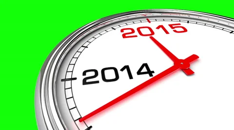 New Year 2015 Clock (Green Screen) Stock-Footage 39215860