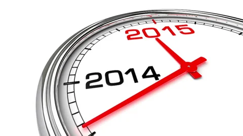 New Year 2015 Clock (with Matte) Stock-Footage 38876687