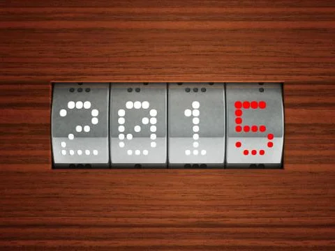 New year 2015 counter Stock Illustration