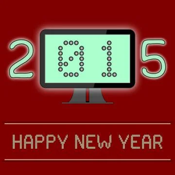 New Year 2015 Digital Age Stock Illustration