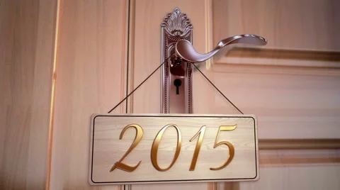 New Year 2015 Door Stock Footage 43740749