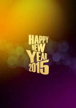 New year 2015 text lights effect Illustrazione stock